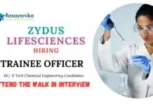 BSc Chemistry Freshers Jobs at Zydus Lifesciences | MSc Also Eligible to Attend Walk-In Chemical Engineering Freshers Jobs at Zydus Lifesciences | MSc Candidates Attend the Walk-In-Interview