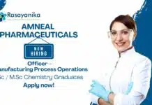 Chemistry Job at Amneal Pharmaceuticals | Apply Now For The Officer – Manufacturing Process Operations Role Chemistry Job at Amneal Pharmaceuticals | Apply Now For The Officer – Manufacturing Process Operations Role