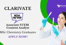 Freshers Chemistry Job at Clarivate | Apply Now For The Associate STEM Content Analyst Role Chemistry Job at Clarivate | Apply Now For The Associate STEM Content Analyst Role