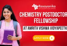 Chemistry Postdoctoral Fellowship at Amrita Vishwa Vidyapeetham, Coimbatore – Apply Now! Chemistry Postdoctoral Fellowship at Amrita Vishwa Vidyapeetham, Coimbatore - Apply Now!