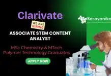Clarivate Hiring Chemistry Graduates | Apply for Associate STEM Content Analyst Role Clarivate Hiring Chemistry Graduates | Apply for Associate STEM Content Analyst Role