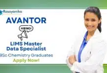 BSc Chemistry Jobs at Avantor | Apply Now For The LIMS Master Data Specialist BSc Chemistry Jobs at Avantor | Apply Now For The LIMS Master Data Specialist