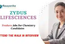 Freshers Jobs at Zydus Life Sciences | MSc Chemistry Candidates Attend the Walk-in Interview Freshers Jobs at Zydus Life Sciences MSc Chemistry Candidates Attend the Walk-in Interview