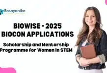 BioWISE 2025 – Call for Applications Open | Scholarship and Mentorship Programme for Women in STEM BioWISE 2025 Biocon Applications