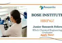 JRF Vacancy at Bose Institute | BTech Chemical Engineering Graduates Apply Now JRF Vacancy at Bose Institute | BTech Chemical Engineering Graduates Apply Now