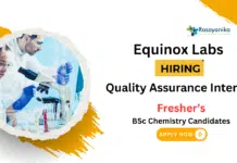 Freshers Chemistry Quality Assurance Intern Role at Equinox Labs | Apply Now Freshers Chemistry QA Intern at Equinox Labs