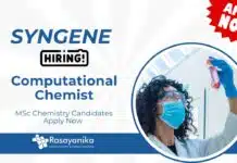 Computational Chemist Position at Syngene | MSc Chemistry Candidates Apply Now Computational Chemist Position at Syngene | MSc Chemistry Candidates Apply Now