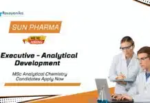 MSc Analytical Chemistry Jobs at SunPharma | Apply Now for the Executive Role MSc Analytical Chemistry Jobs at SunPharma | Apply Now for the Executive Role