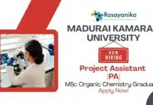 Latest MSc Organic Chemistry Jobs at Madurai Kamaraj University | Apply Now Latest MSc Organic Chemistry Jobs at Madurai Kamaraj University | Apply Now