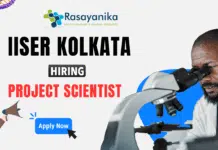 Chemistry Job for Project Scientist Role at IISER Kolkata | Apply Now Chemistry Job for Project Scientist Role at IISER | Apply Now