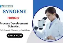 Organic Chemistry Jobs at Syngene | Apply Now for Process Development Scientist Role Organic Chemistry Jobs at Syngene Apply Now for Process Development Scientist Role