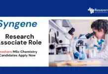 Freshers Jobs at Syngene | MSc Chemistry Candidates Apply Now for the Research Associate Role Freshers Jobs at Syngene | MSc Chemistry Candidates Apply Now for the Research Associate Role