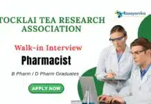 Govt Pharma Jobs at Tocklai Tea Research Institute| Attend the Walk-in Interview Pharma Jobs at Tocklai Tea Research Institute| Attend the Walk-in Interview