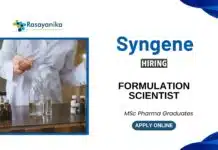Pharmaceutical Jobs at Syngene | Apply Now for the Formulation Scientist Position Pharmaceutical Jobs at Syngene | Apply Now for the Formulation Scientist Position