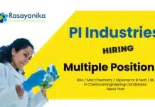 Chemistry Walk-In Drive at PI Industries – Check Details Chemistry Walk-In Drive at PI Industries - Check Details