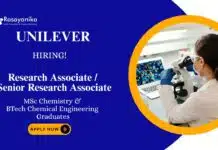MSc Chemistry & BTech Chemical Engg Research Jobs at Unilever, Apply Online MSc Chemistry Jobs Unilever - Chemical Engg Eligible