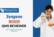 MSc Chemistry Jobs at Syngene | Apply Now for QMS Reviewer Role MSc Chemistry Jobs at Syngene | Apply Now for QMS Reviewer Role