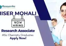 Research Jobs at IISER Mohali | MSc Chemistry Graduates Apply Now For The Research Associate Role Research Jobs at IISER Mohali | MSc Chemistry Graduates Apply Now For The Research Associate Role