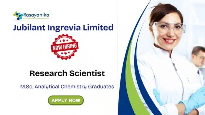 Research Scientist Job at Jubilant Chemical Engineering Job Apply Now Research Scientist Job at Jubilant Chemical Engineering Job Apply Now
