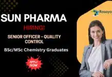 Sun Pharma Hiring Chemistry Graduates | Apply for Senior Officer Quality Control Position Sun Pharma Hiring Chemistry Graduates | Apply for Senior Officer Quality Control Position
