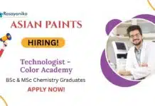 Technologist Jobs at Asian Paints | BSc & MSc Chemistry Graduates Apply Now Technologist Jobs at Asian Paints | BSc & MSc Chemistry Graduates Apply Now