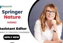 Assistant Editor Job at Springer Nature | MSc Chemistry Careers Associate Editor Jobs at Springer Nature MSc Chemistry Candidates Apply Now