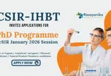 PhD Admissions 2026 | Chemistry Research Fellowship at CSIR IHBT PhD Admissions 2026 | Chemistry Research Fellowship at CSIR IHBT