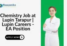Chemistry Job at Lupin Tarapur | BS Chemistry Graduates Apply Now Chemistry Job at Lupin Tarapur Lupin Careers - EA Position
