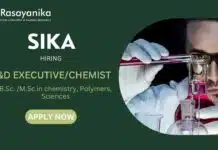 Chemistry Job at Sika- Apply for R&D Executive Role Chemistry Jobs at Sika- Apply for R&D Executive Role