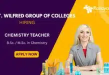 Chemistry Teacher Jobs at St. Wilfred Group of Colleges- Apply Now Chemistry Teacher Jobs at St. Wilfred Group of Colleges- B.Sc & M.Sc. Chemistry jobs Apply Now