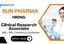 Clinical Research Job at Sun Pharma | BSc & MSc Chem Apply Online Clinical Research Job at Sun Pharma Chemistry Career