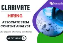 Content Analyst Job at Clarivate – Organic Chemistry Job in Chennai Content Analyst Job at Clarivate – Organic Chemistry Job in Chennai