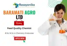 Join Baramati Agro Ltd. as a Chemist Feed-Chemist Jobs in Agriculture Join Baramati Agro Ltd. as a Chemist Feed-Chemist Jobs in Agriculture
