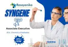 Join Syngene as Associate Executive-Chemistry Jobs in Bangalore Apply Now Join Syngene as Associate Executive-Chemistry Jobs in Bangalore Apply Now