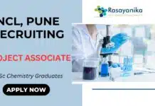 Project Associate Job at NCL | Chemistry Job NCL Recruitment Pune Project Associate Job at NCL Chemistry Job NCL Recruitment Pune