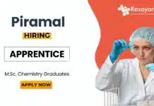 Quality Control Job at Piramal | Apply Now for Apprentice – QC Analyst Position Quality Control Apprentice at Piramal | MSc Chemistry Job