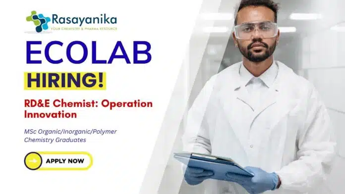 RD&E Chemist Job at Ecolab Pune, Ecolab careers, msc chemistry jobs RD&E Chemist Job at Ecolab Pune, Ecolab careers, msc chemistry jobs