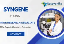 Research Associate Job (Synthetic Chemistry ) at Syngene- Apply Now Research Associate Job at Syngene- Apply Now Synthetic chemistry