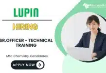 Chemistry Job at Lupin, Tarapur – Sr Officer Position Research Associate Job – Analytical Chemistry & LC-MS at Lupin Careers