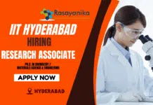 Research Associate Job & Postdoctoral Fellow Opportunity For Chemistry at IIT Hyderabad Research Associate & Postdoctoral Fellow Opportunity at IIT Hyderabad – Sodium-Ion Battery Technology