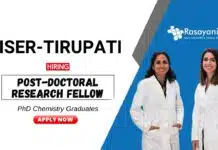 IISER Tirupati Recruitment 2025 | PhD Chem Apply Now for Postdoctoral Fellowship IISER Tirupati Recruitment 2025 | Apply Now for Postdoctoral Fellowship