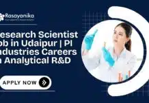 Analytical Chemistry Job in PI Industries Udaipur- Apply Now Research Scientist Job in Udaipur PI Industries Careers
