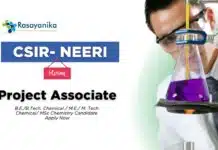 Project Associate Jobs at NEERI – MSc Chemistry Candidates Apply Project Associate Jobs at CSIR - NEERI | Chemistry Graduates Earn upto Rs. 36,000/-pm