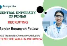 Senior Research Fellow Position at Central University of Punjab | Apply for Chemistry Job Senior Research Fellow Position at Central University of Punjab Apply for Chemistry Job