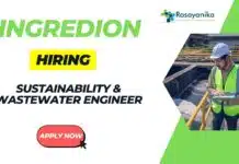 Ingredion Ahmedabad Jobs: Hiring A Sustainability & Wastewater Engineer – Apply Now Ingredion Ahmedabad Jobs - Chemical Engineer can Apply Now