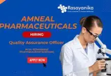 MSc Chemistry QA Job Openings at Amneal Pharmaceuticals, Apply Online Join as QA Officer Job Role in Visakhapatnam's Leading Amneal Pharmaceuticals