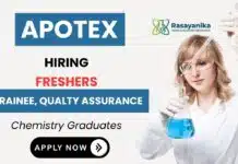Freshers BSc Chemistry Job at Apotex | Apply Now for the Trainee Position Apotex Career QA Job Freshers Chemistry Graduates Apply Now