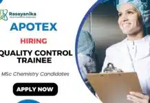 Quality Control Trainee at Apotex | Chemistry Graduates Apply Now Apotex Careers Quality Control Trainee Chemistry Jobs in Bangalore