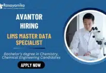 LIMS Master Data Specialist at Avantor | BSc Chemistry Graduates Apply Now Avantor Careers Apply for R&D Engineer & Chemistry Job