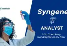 Syngene Hiring Analyst in Bengaluru | Apply Now Analyst Jobs at Syngene | MSc Chemistry Candidates Apply Now